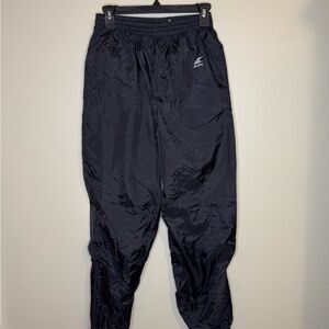 Vintage Eastbay Black Track Pants Windbreaker Joggers Zip Ankle Size S